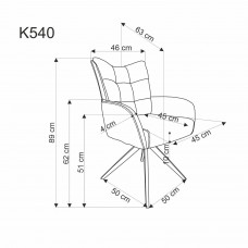 Auduma krēsls K-540, kanēlis